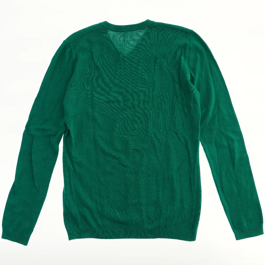 Grøn V-hals Trøje fra United Colors Of Benetton (str. 170 cm bryst:43 længde:64 cm)