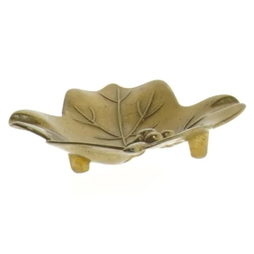 Lille bladformet Messing skål (str. 10x8,5 cm)