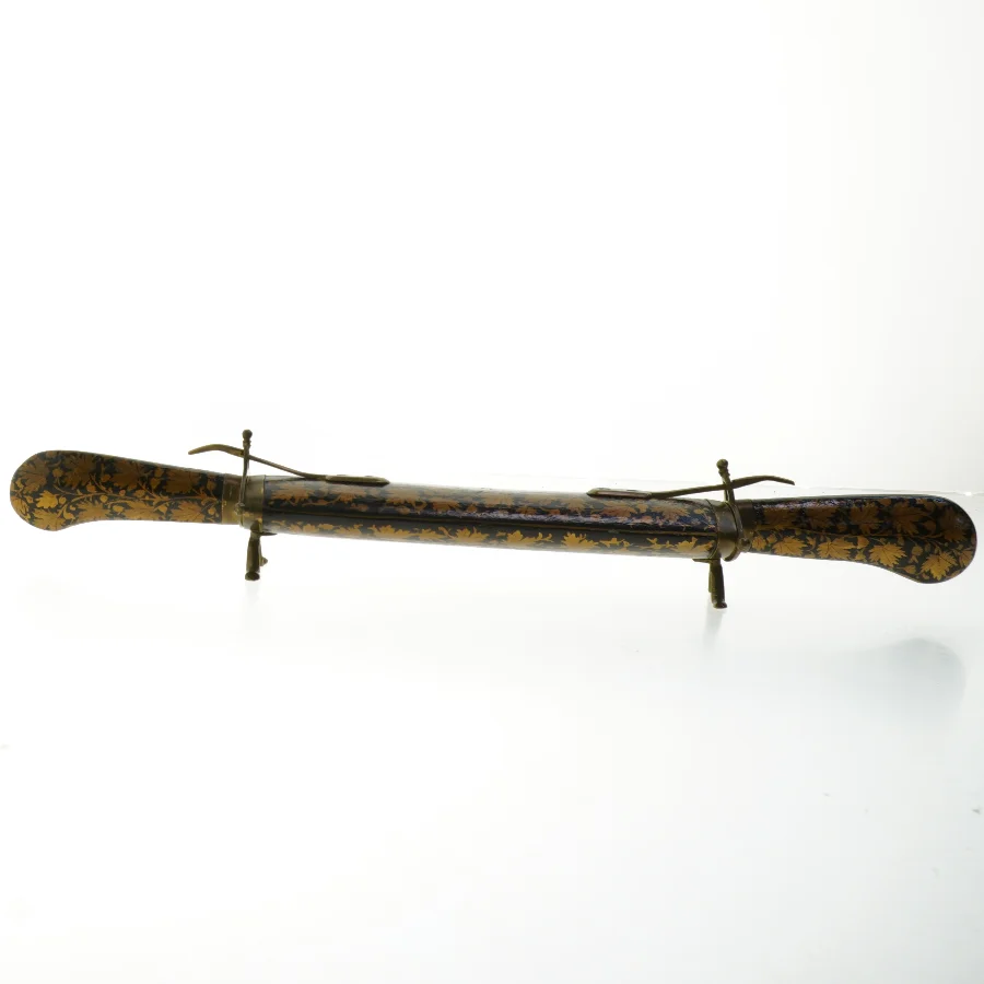 Guld ornamenteret Forskærersæt med skede (str. 45 cm)