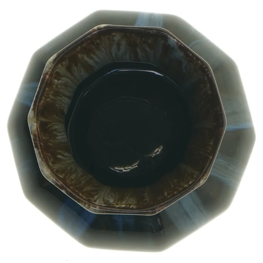 Art Nouveau Keramisk vase med løbeglasur (str. 12,5 cm)