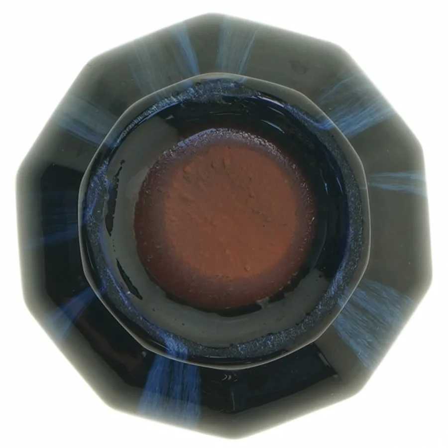 Art Nouveau Keramisk vase med løbeglasur (str. 12,5 cm)