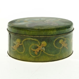 Dekorativ vintage dåse fra Ira (str. Diameter, 23 cm 10 cm)