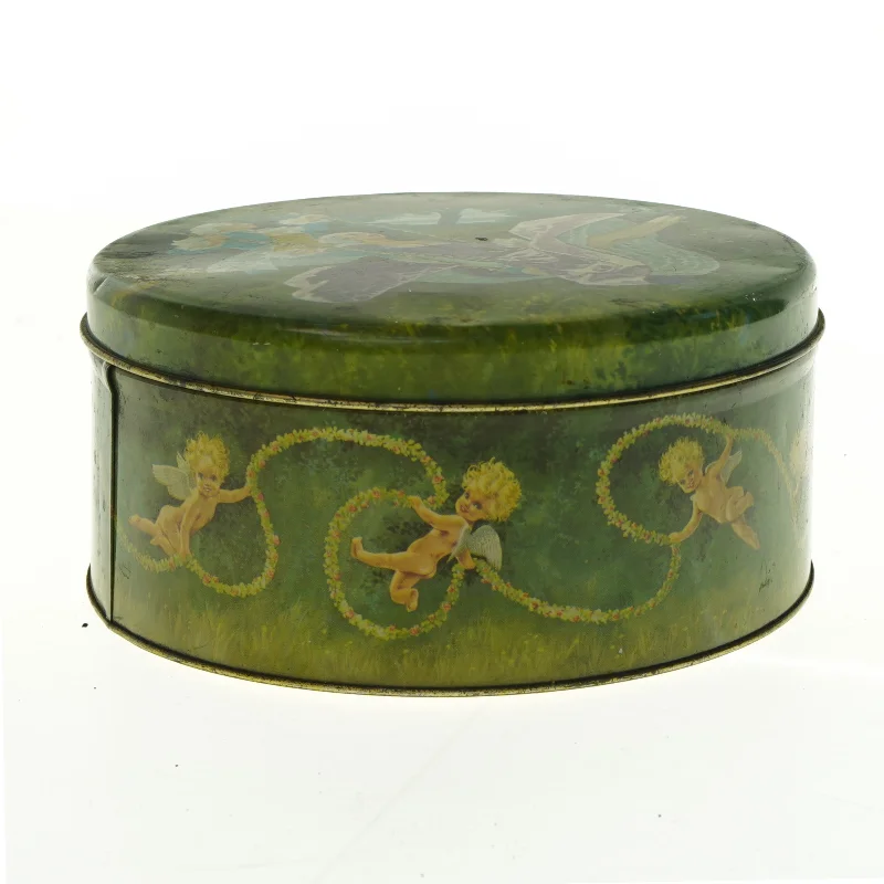 Dekorativ vintage dåse fra Ira (str. Diameter, 23 cm 10 cm)