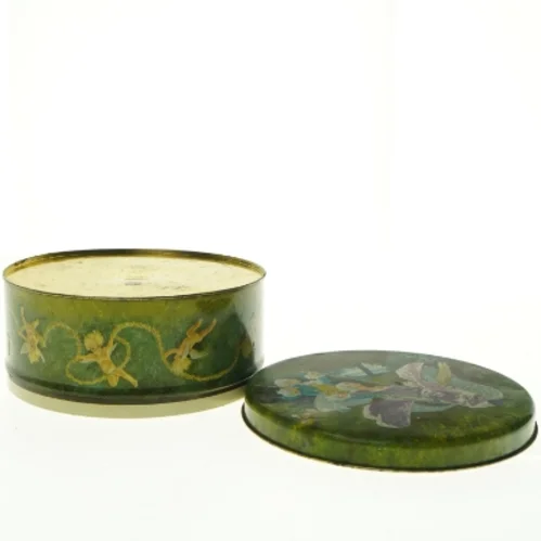 Dekorativ vintage dåse fra Ira (str. Diameter, 23 cm 10 cm)