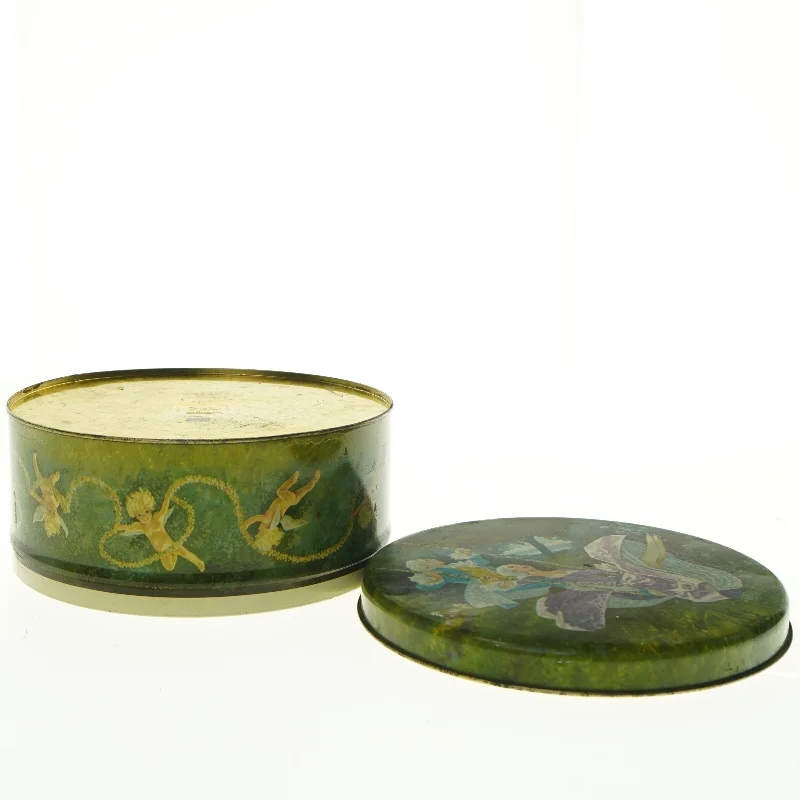 Dekorativ vintage dåse fra Ira (str. Diameter, 23 cm 10 cm)