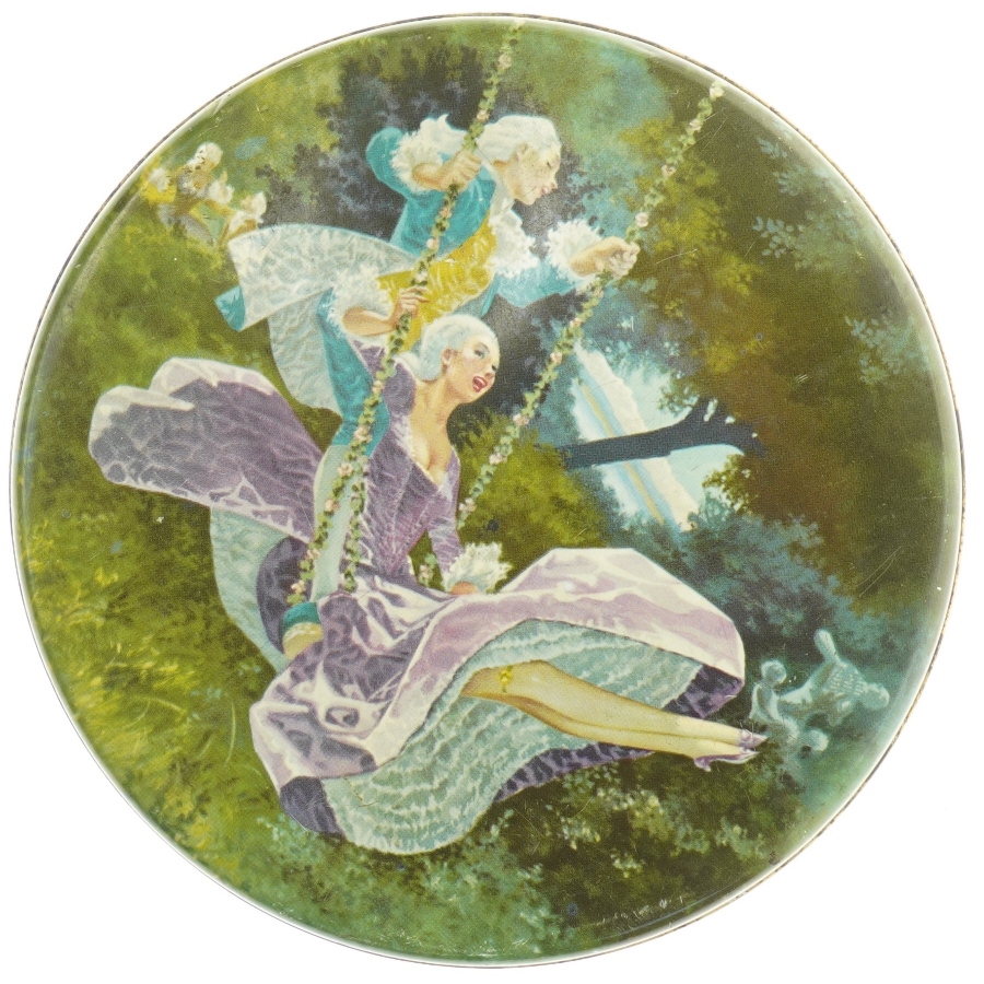 Dekorativ vintage dåse fra Ira (str. Diameter, 23 cm 10 cm)