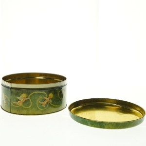 Dekorativ vintage dåse fra Ira (str. Diameter, 23 cm 10 cm)