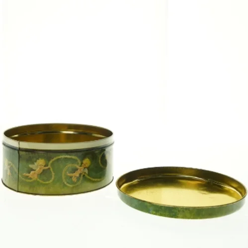 Dekorativ vintage dåse fra Ira (str. Diameter, 23 cm 10 cm)