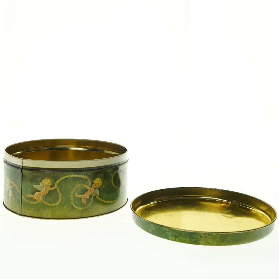 Dekorativ vintage dåse fra Ira (str. Diameter, 23 cm 10 cm)