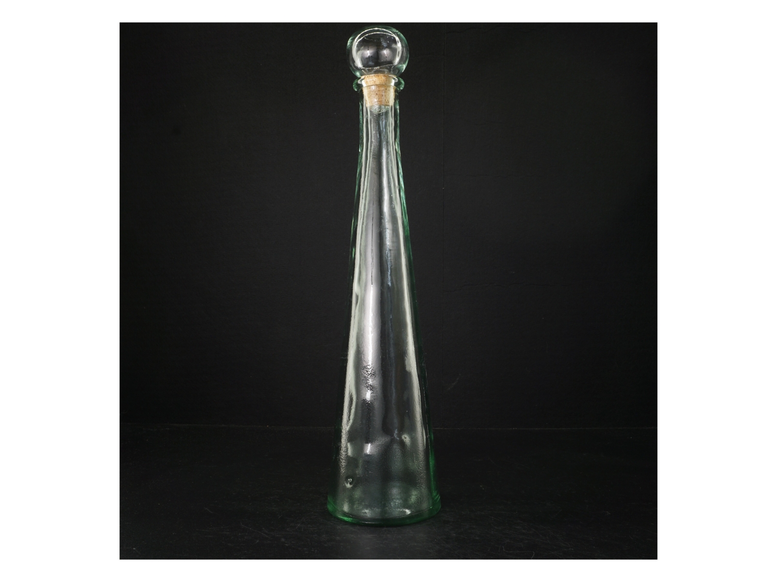 Glasflaske med kork prop (str. H. 43 cm. ø. 10 cm)