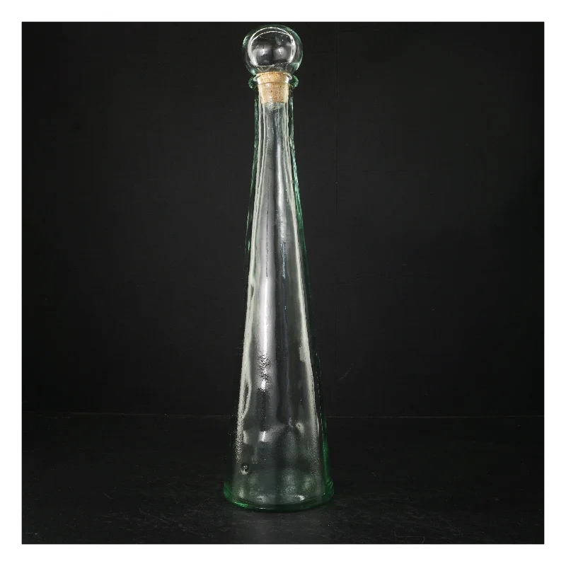 Glasflaske med kork prop (str. H. 43 cm. ø. 10 cm)