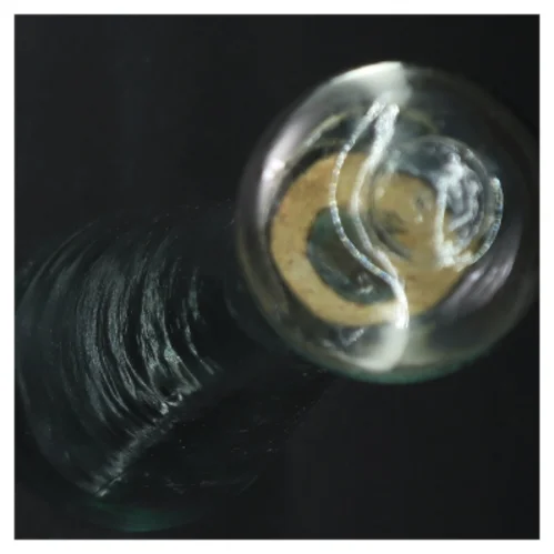 Glasflaske med kork prop (str. H. 43 cm. ø. 10 cm)