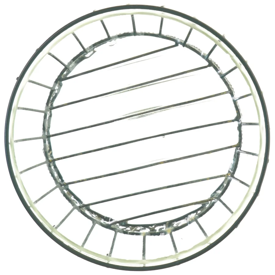Skål af Glas støbt i metal ramme (str. 30 x 13 cm)