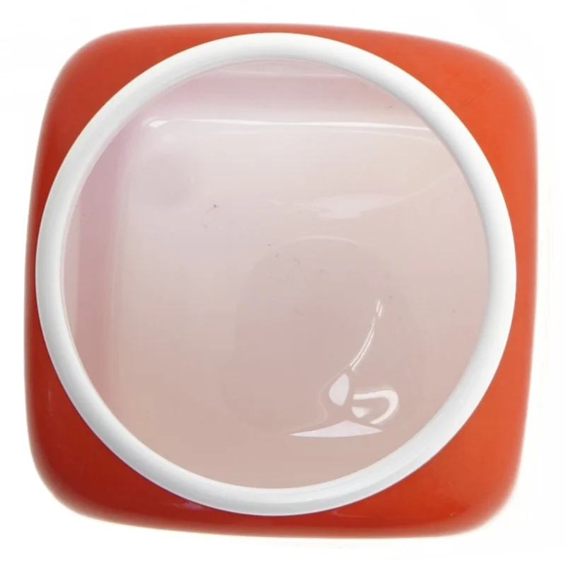 Rød porcelæn beholder med låg (str. 15x9x9 cm)