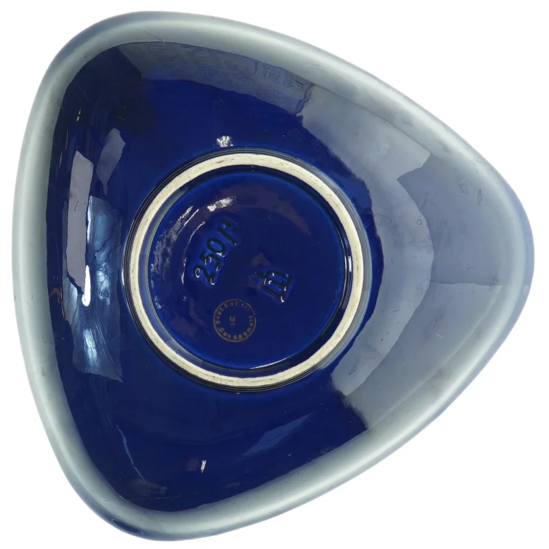 Blå skål med guldmønstre (str. 24 x 24 cm)