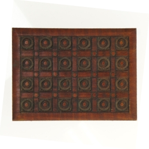 Ornamenteret Træ æske med 2 rum (str. 16 x 12 x 4 cm)