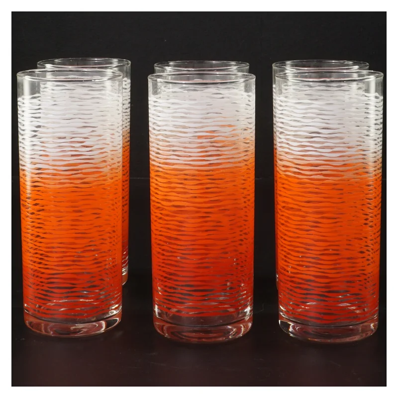 1970er Vintage Sæt med seks drikkeglas (str. H 14 cm, ø 6 cm)