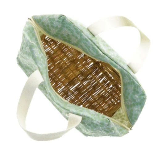 Flet Taske Picnickurv med tekstilbeklædning (str. 24 x 22 cm)