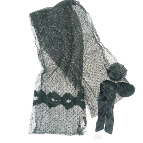 Vintage Romantisk Sort Tørklæde fra Noa Noa NYT MED PRISMÆRKE (str. 200 x 20 cm)