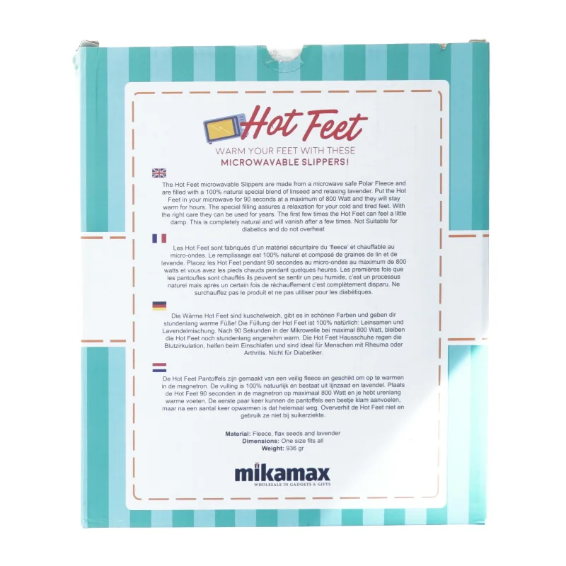 Hot feet Hjemmesko du kan opvarme i mikroovn (Onesize Voksen)