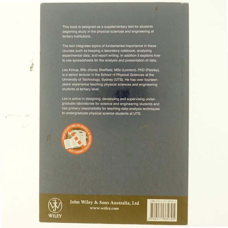 Experimental methods : an introduction to the analysis and presentation of data (Bog)