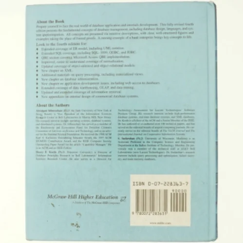 Database System Concepts by Henry F., Sudarshan, S., Silberschatz, Abraham Korth af Henry F. Korth, Abraham Silberschatz (Bog)