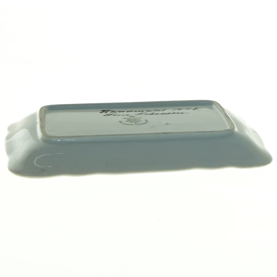 Håndmalet porcelæn fad fra West Germany(str. 18 x 13 cm)