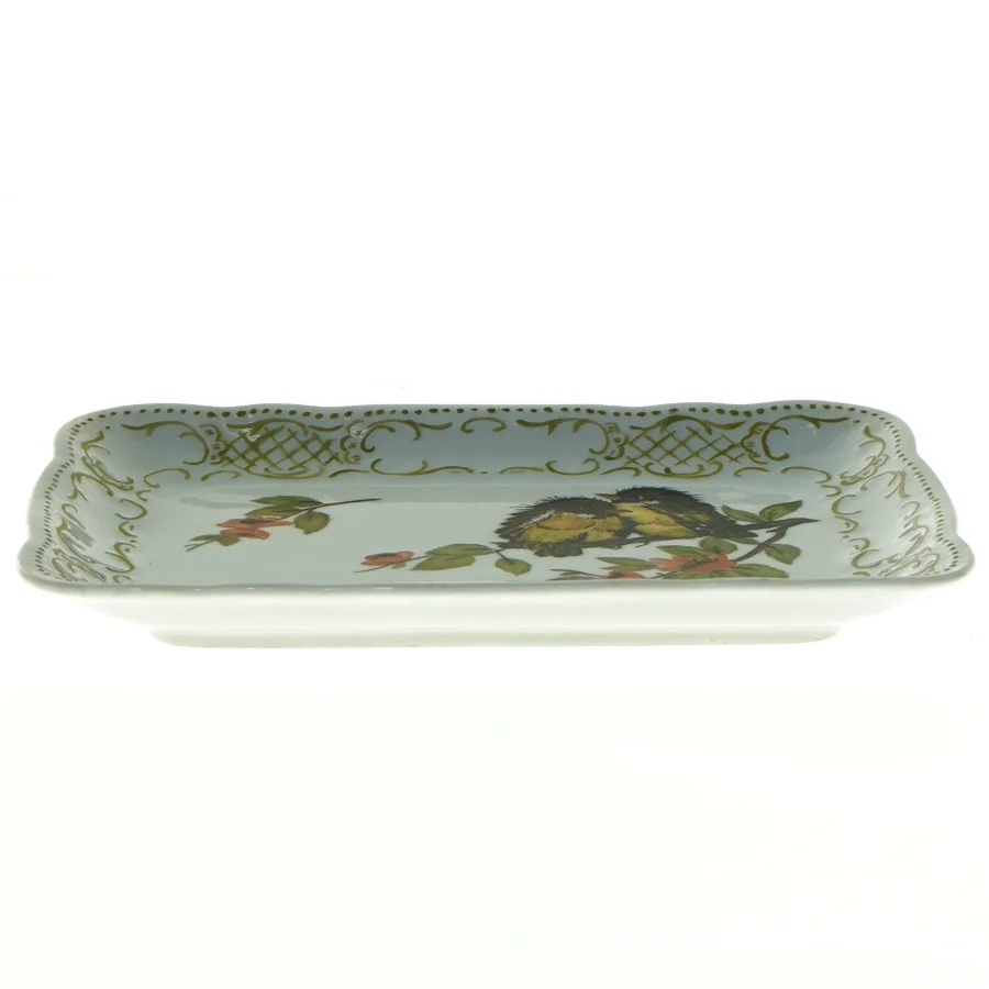Håndmalet porcelæn fad fra West Germany(str. 18 x 13 cm)