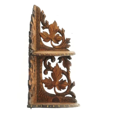 Håndlavet udsmykket væghylde (str. 47x21 cm)