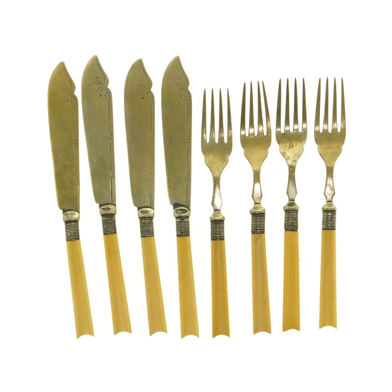 Vintage sølvtøj fiske bestiksæt (str. 18 cm og 20 cm)