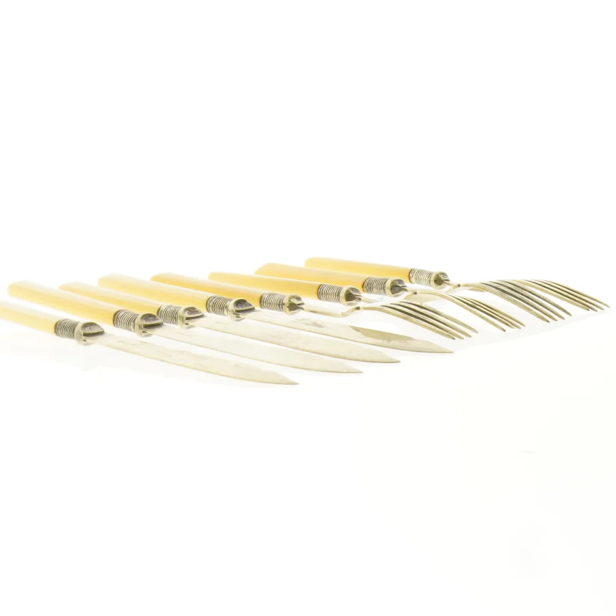 Vintage sølvtøj fiske bestiksæt (str. 18 cm og 20 cm)