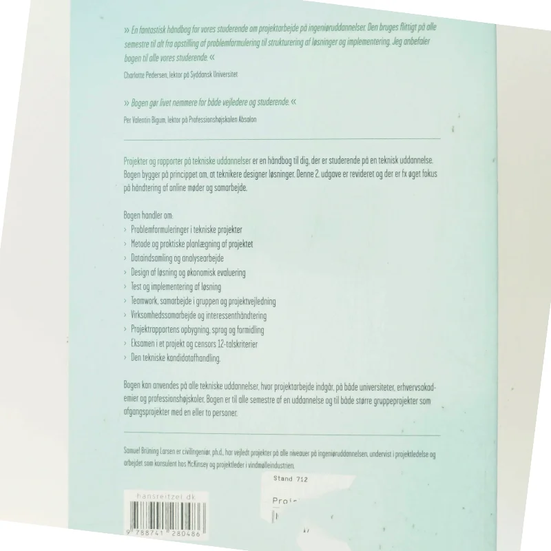 Projekter og rapporter på tekniske uddannelser af Samuel Brüning Larsen (Bog)