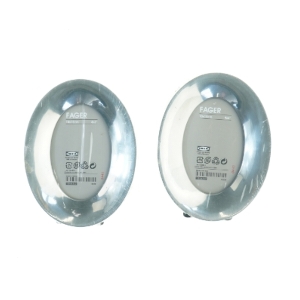 2 ens Sølv ovale billedrammer fra IKEA (str. 22 x 17 cm, passer til billede str. 10x15 cm)