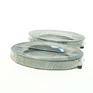 2 ens Sølv ovale billedrammer fra IKEA (str. 22 x 17 cm, passer til billede str. 10x15 cm)