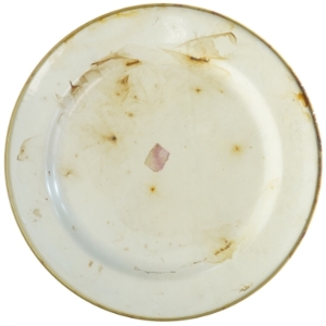 Dekorativ engelsk 1950'er tallerken med landskabsmotiv (str. Ø 25,5 cm)