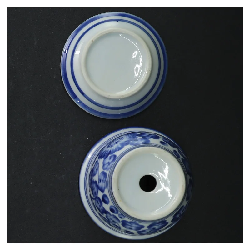 Blomsterpotte med underskål (str. H 9 cm. ø. 10 cm)