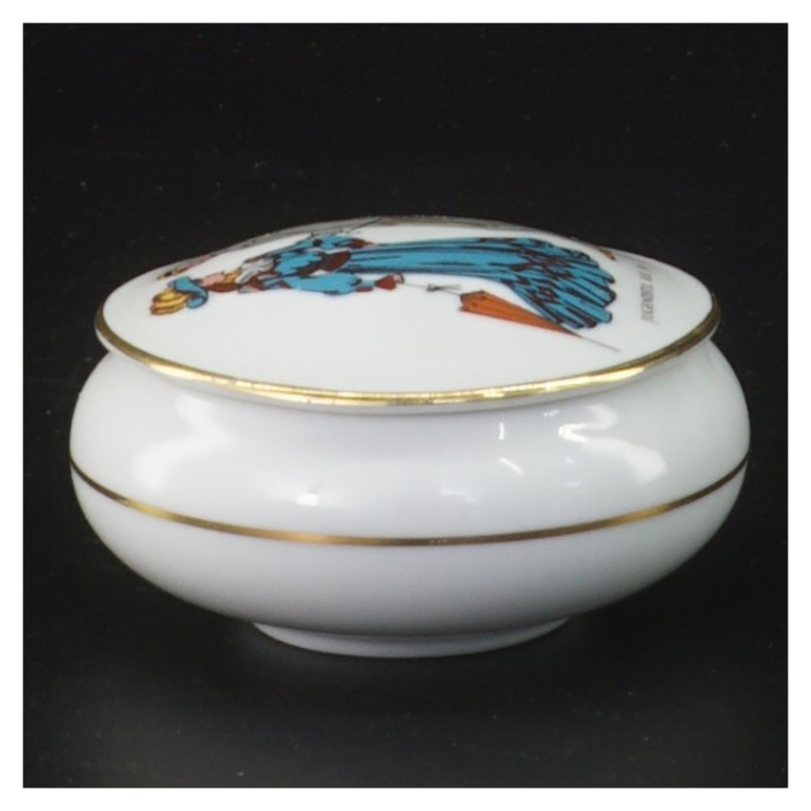 Jugend Porcelænskrukke med låg fra Bavaria (str. Ø 7 cm)