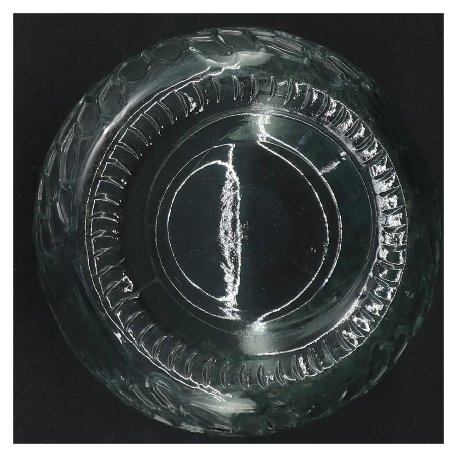 Presset Glas vase i smukt Is Krystal mønster  (str. 12 x ø, 10 cm)