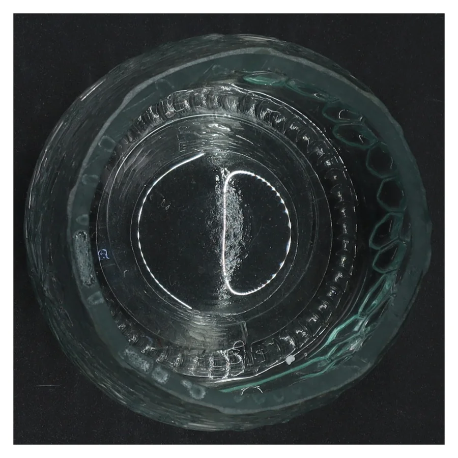 Presset Glas vase i smukt Is Krystal mønster  (str. 12 x ø, 10 cm)