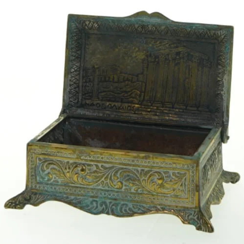 Dekorativ skrin med antikt motiv (str. 14x10 cm)