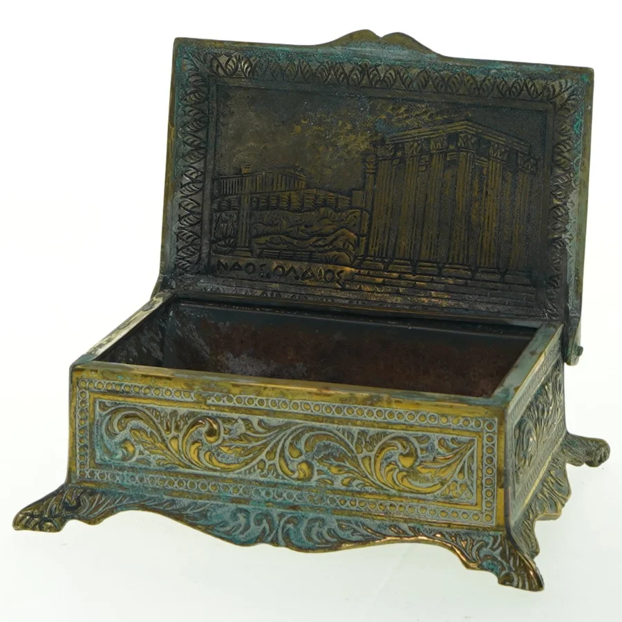 Dekorativ skrin med antikt motiv (str. 14x10 cm)