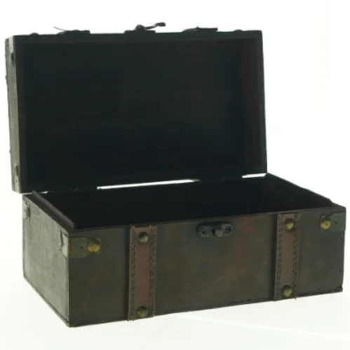 Antik træskrin (str. 22 x, 12 x 10 cm)