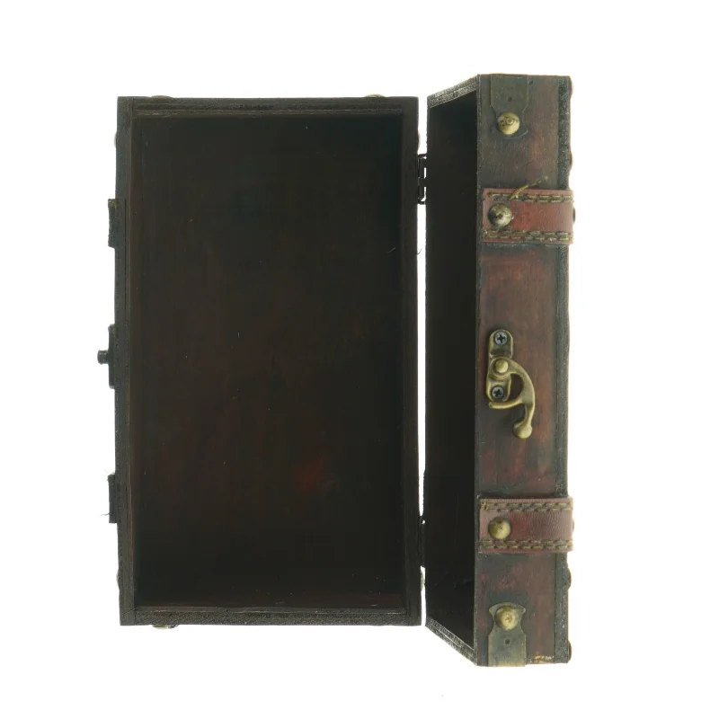 Antik træskrin (str. 22 x, 12 x 10 cm)