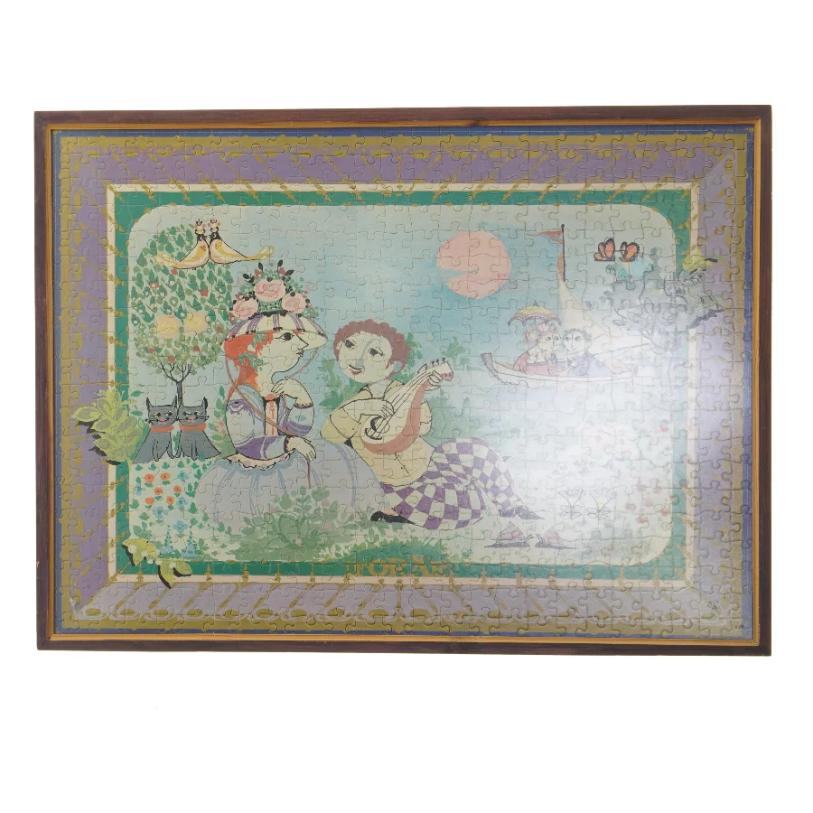 Bjørn Wiinblad Forår puslespil i ramme (str. 51x37,5 cm)