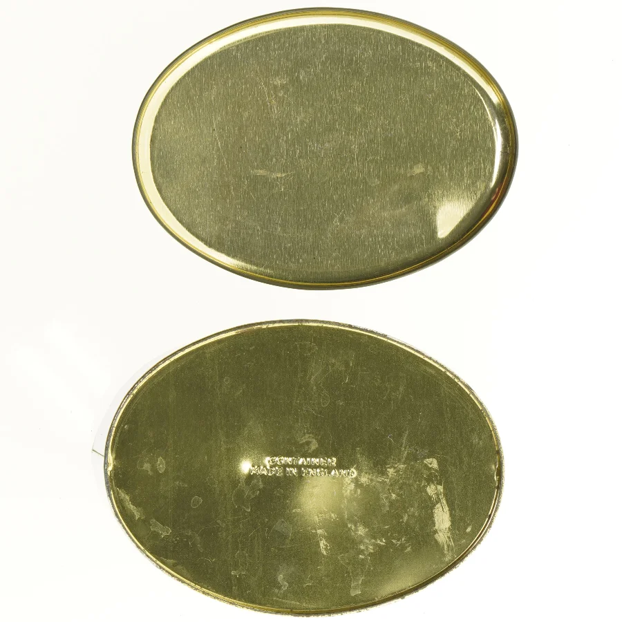 Mads Stage Vintage Kagedåse med tegninger af en and i naturen (str. 18 x 13 cm)