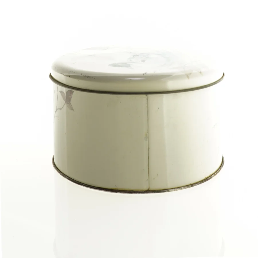 Mads Stage Vintage Kagedåse med tegninger af en and i naturen (str. 18 x 13 cm)