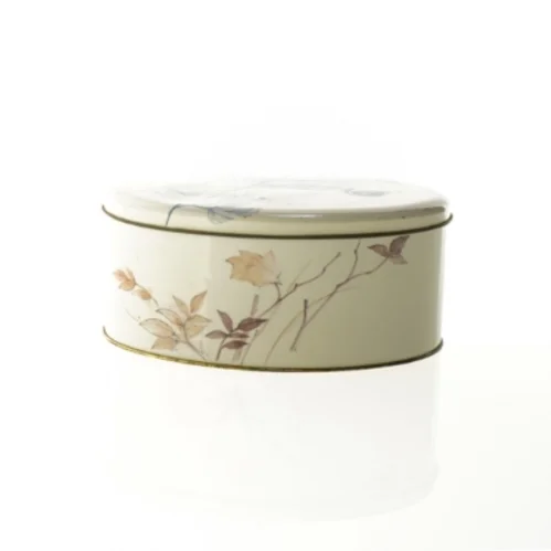 Mads Stage Vintage Kagedåse med tegninger af en and i naturen (str. 18 x 13 cm)