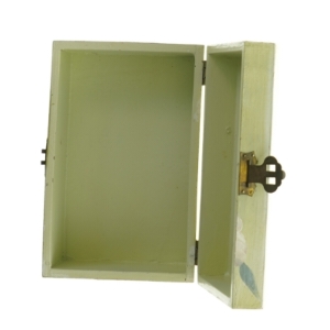 Dekorativt malet træskrin md Roser (str. 21 x 13,5 cm)