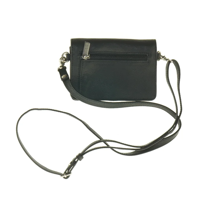 Sort Bon Goût Crossbody lædertaske med skulderrem (str. 16 x 11 cm)