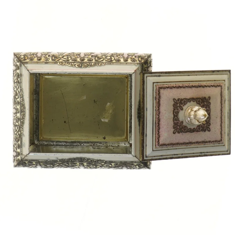 Dekorativ metalkasse med låg (str. 17x14 cm)